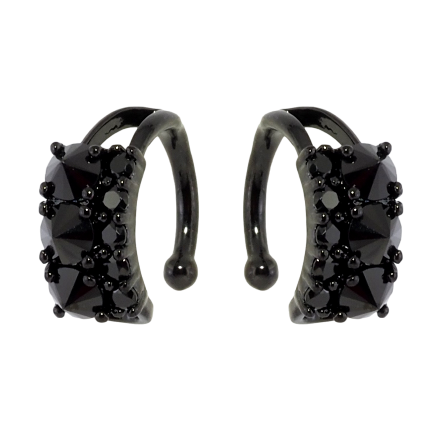 Сережки Xuping Позолота Black (чорне золото) кафи Візерунок з чорного цирконію фото №1