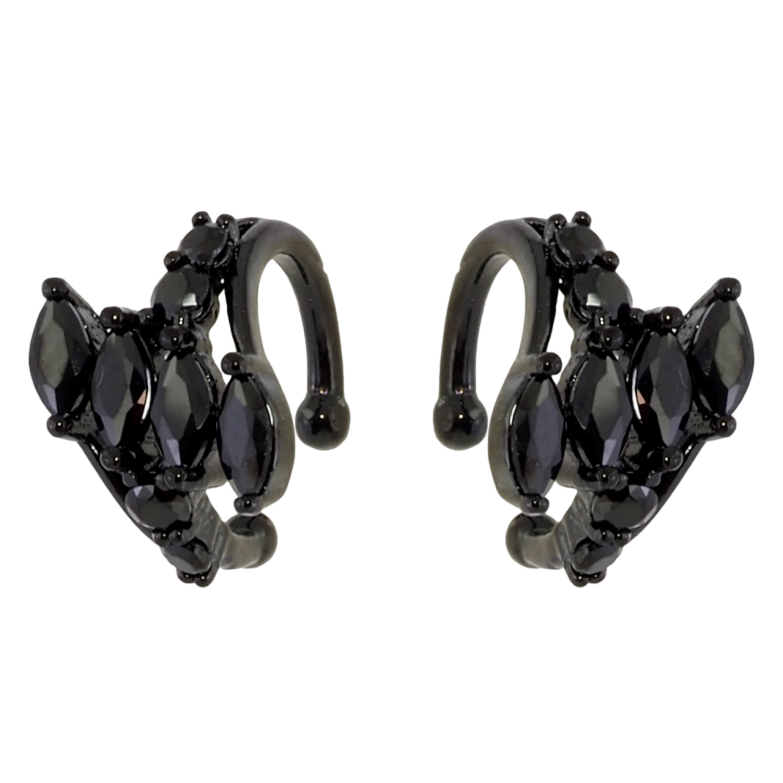 Сережки Xuping Позолота Black (чорне золото) кафи Візерунок з чорного цирконію фото №1 Сережки Xuping Позолота Black (чорне золото) кафи Візерунок з чорного цирконію фото №1