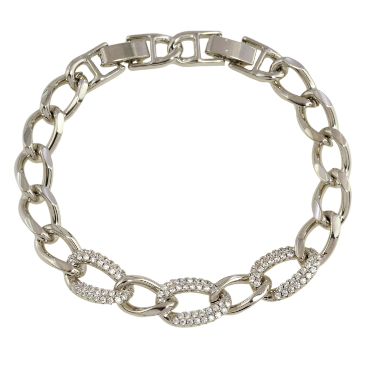 Браслет Xuping Родій Ланцюжок з інкрустацією цирконієм довжина з дод. замком 16.5,18.5см х 8мм фото №13