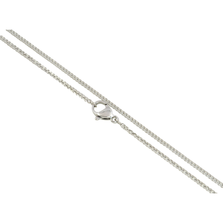 Цепочка Xuping ТТМ Stainless Steel цвет Родий Плетение Колосок длина 49см х 1мм фото №1