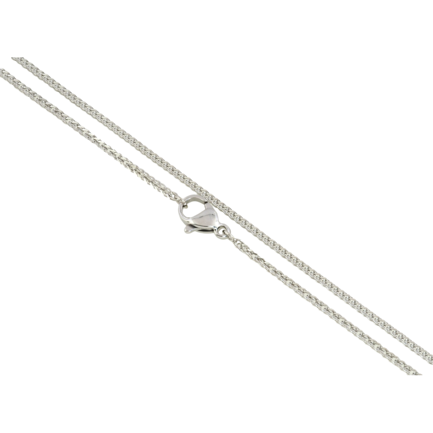 Цепочка Xuping ТТМ Stainless Steel цвет Родий Плетение Колосок длина 49см х 1мм фото №1