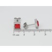 Серьги Xuping TTM Stainless Steel цвет Родий пусеты Красные фианиты 7х7мм фото №2