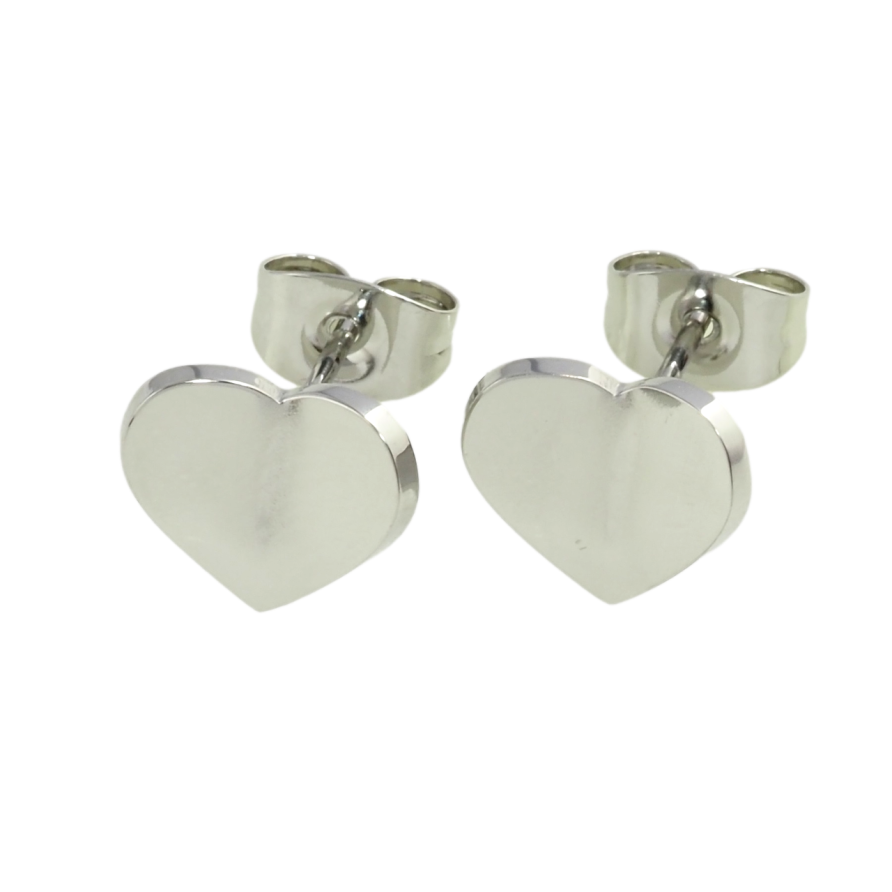Серьги Xuping TTM Stainless Steel цвет Родий пусеты Сердечки фото №1