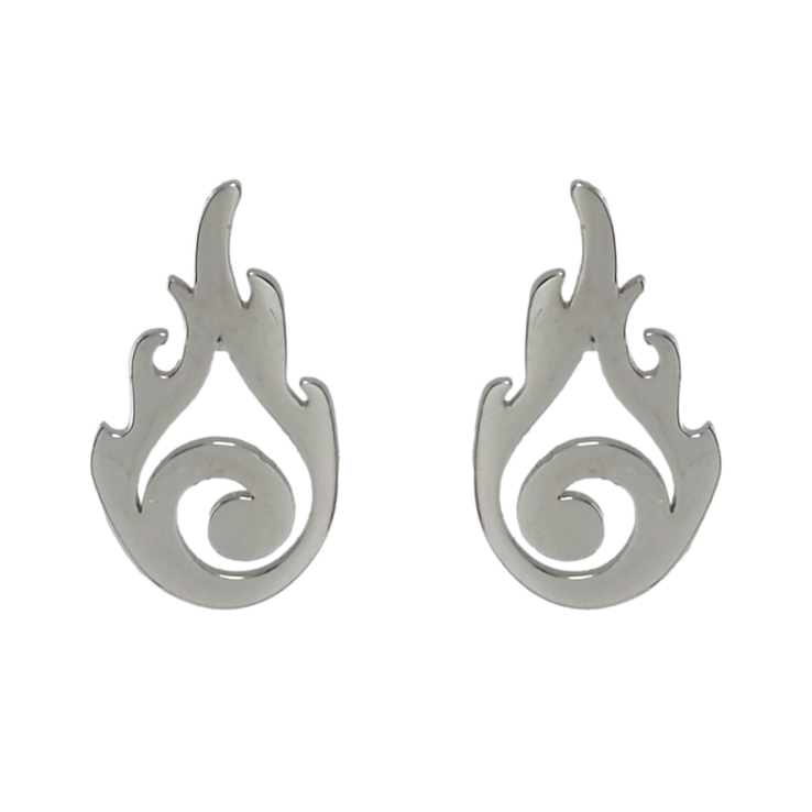 Серьги Xuping TTM Stainless Steel цвет Родий пусеты Пламя фото №19