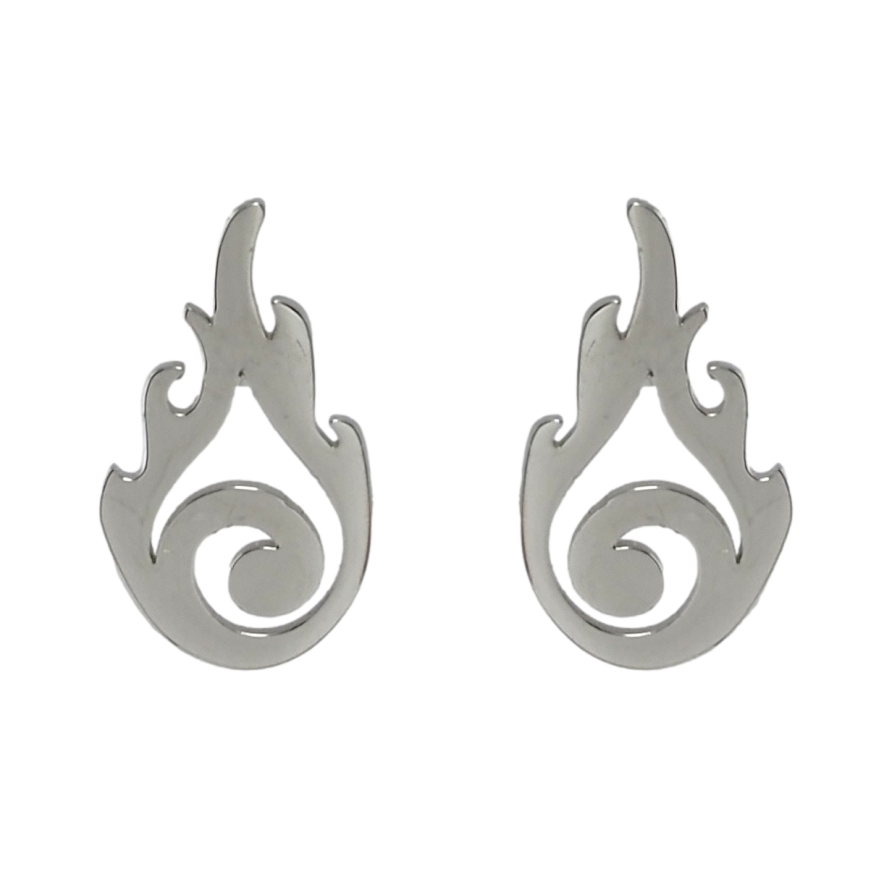 Серьги Xuping TTM Stainless Steel цвет Родий пусеты Пламя фото №1