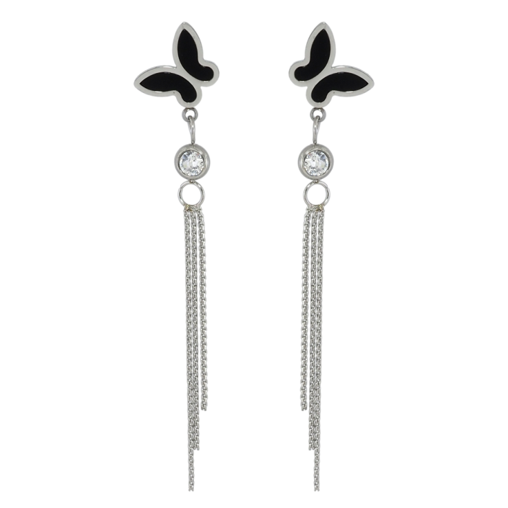 Серьги Xuping TTM Stainless Steel цвет Родий пусеты Подвески бабочки фото №13