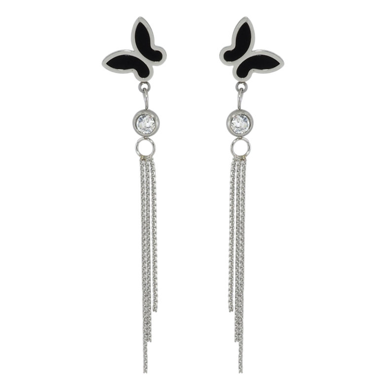 Серьги Xuping TTM Stainless Steel цвет Родий пусеты Подвески бабочки фото №1