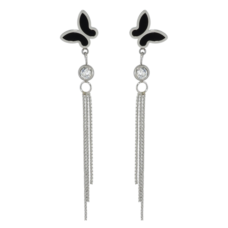 Серьги Xuping TTM Stainless Steel цвет Родий пусеты Подвески бабочки фото №1