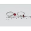 Сережки Xuping TTM Stainless Steel колір Родій колечка Червоний фіаніт фото №2