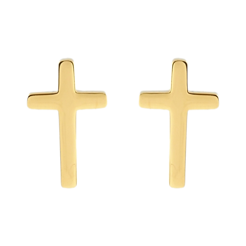 Серьги Xuping TTM Stainless Steel цвет 14K пусеты Крестики фото №1