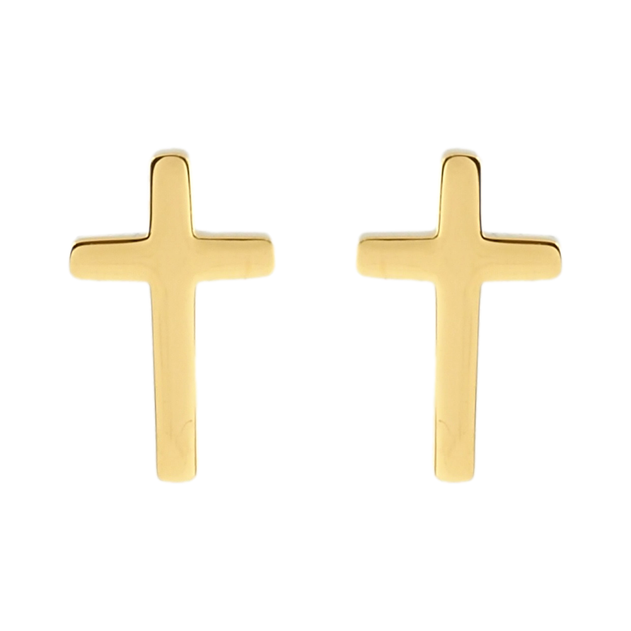 Серьги Xuping TTM Stainless Steel цвет 14K пусеты Крестики фото №1