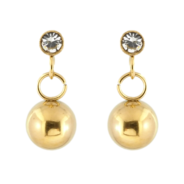 Сережки Xuping TTM Stainless Steel колір 14K пусети Підвіски кульки фото №17