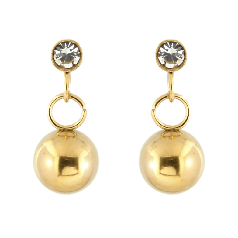 Серьги Xuping TTM Stainless Steel цвет 14K пусеты Подвески шарики фото №1