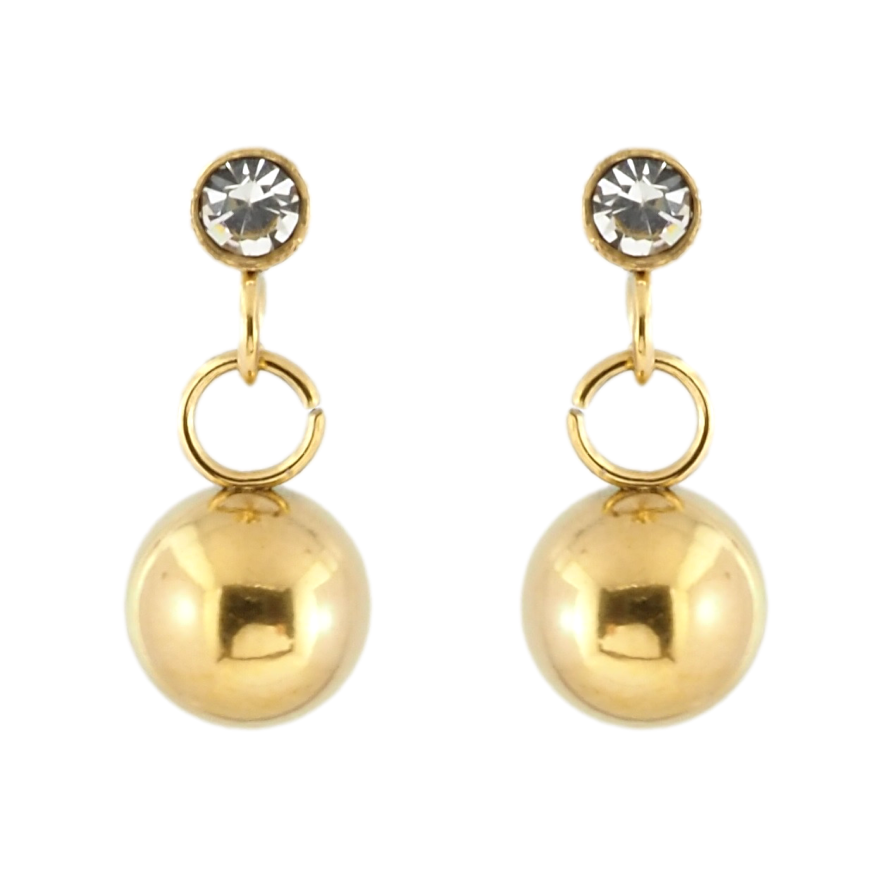 Сережки Xuping TTM Stainless Steel колір 14K пусети Підвіски кульки фото №1