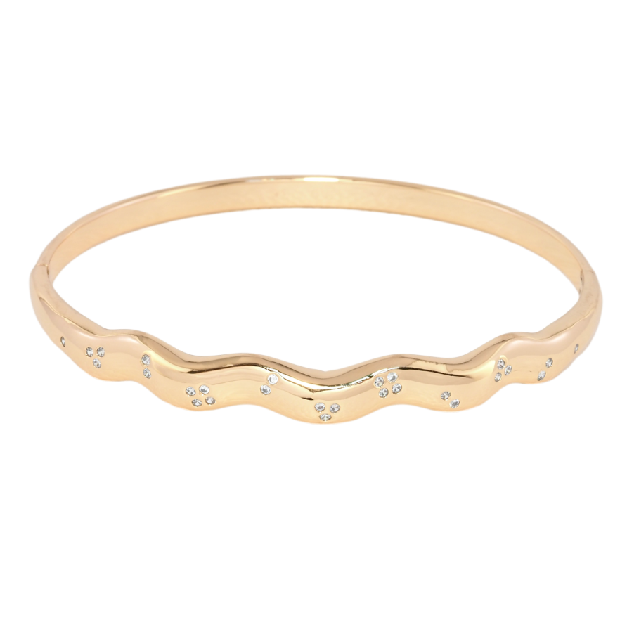 Браслет Xuping Позолота 18K Хвиля з розсипом цирконію ø 6см фото №1