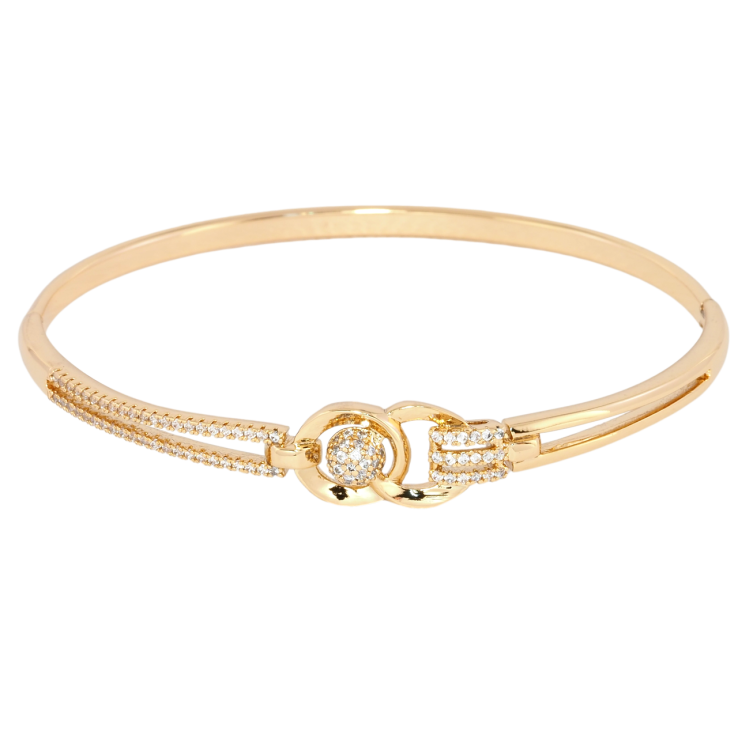 Браслет Xuping Позолота 18K Декоративный узор с цирконием ø 6см фото №9