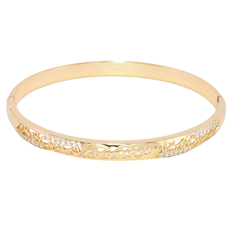 Браслет Xuping Позолота 18K Ажурный узор с цирконием ø 6см фото №15