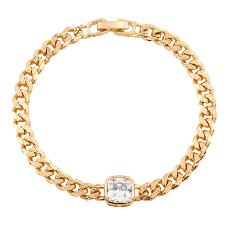 Браслет Xuping Позолота 18K Цепочка Панцирное плетение с фианитом размер 18.5см х 6мм фото №9