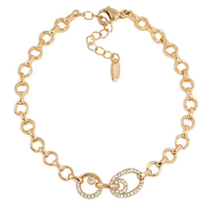 Браслет Xuping Позолота 18K Цепочка Бельцер с декоративной вставкой размер с доп.цепочкой 17.5-21см х 5мм фото №7