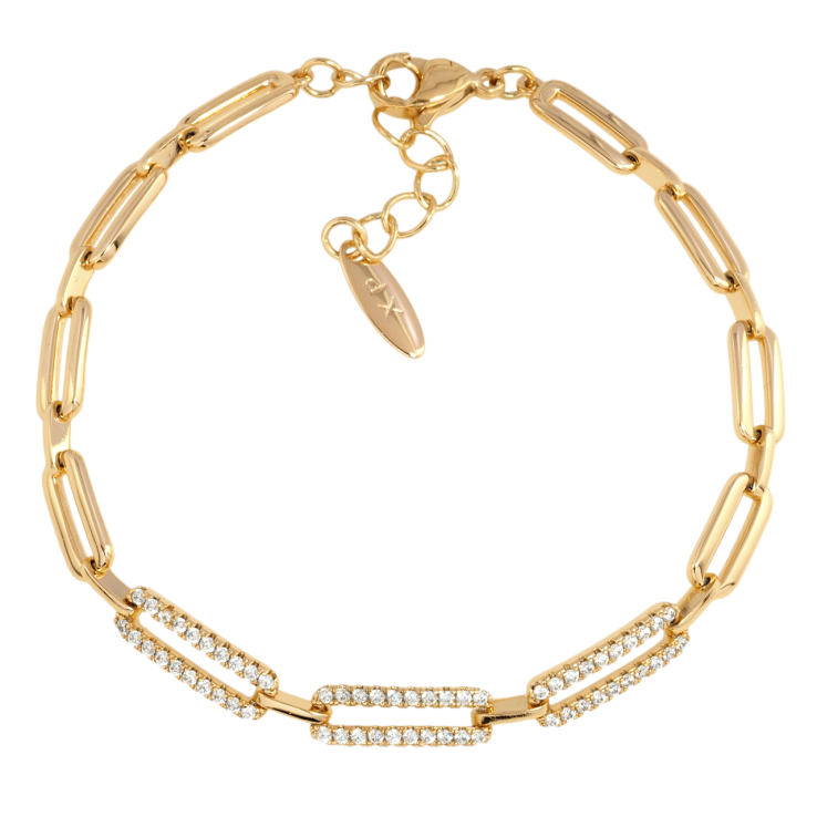 Браслет Xuping Позолота 18K Цепочка с инкрустацией цирконием размер с доп.цепочкой 18.5-21.5см х 5мм фото №20