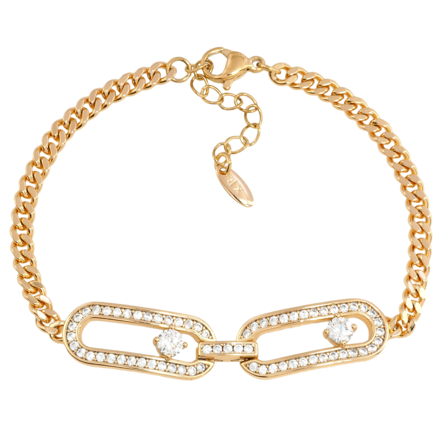 Браслет Xuping Позолота 18K Цепочка с декоративной вставкой размер с доп.цепочкой 17-20.5см х 4мм фото №1