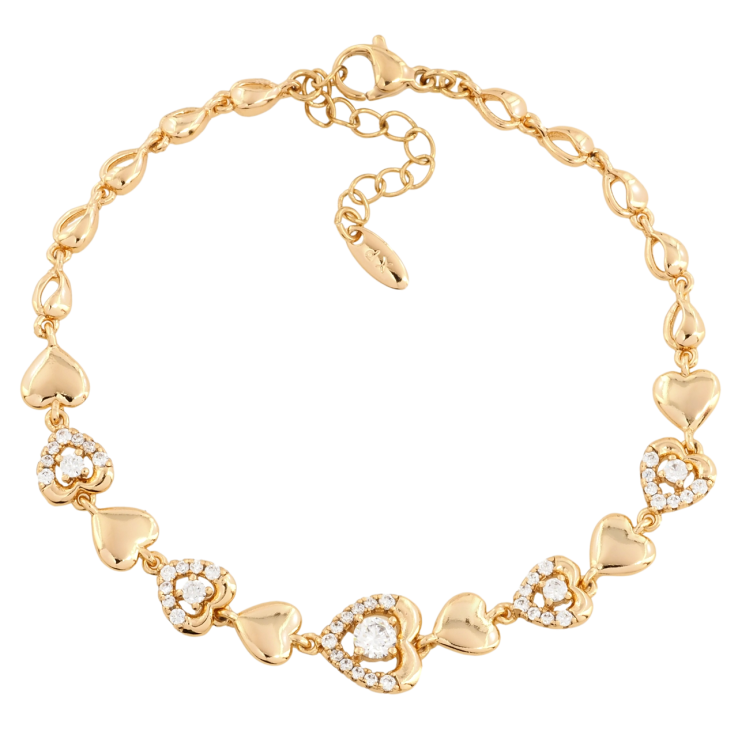 Браслет Xuping Позолота 18K Сердечки с цирконием размер с доп.цепочкой 18.5-22см х 4мм фото №22