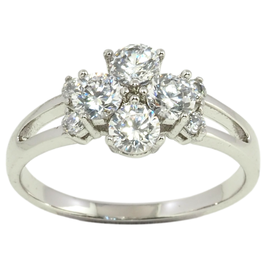 Каблучка Xuping Родій Квіточка з фіанітів фото №1 Каблучка Xuping Родій Квіточка з фіанітів фото №1