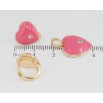 Набор Xuping Позолота 18K Серьги Кулон Розовые сердечки с цирконием и эмалью фото №2