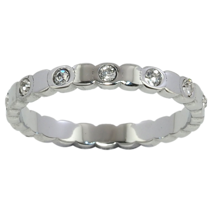 Кольцо Xuping TTM Stainless Steel Цвет Родий Вставки циркония по кругу фото №24