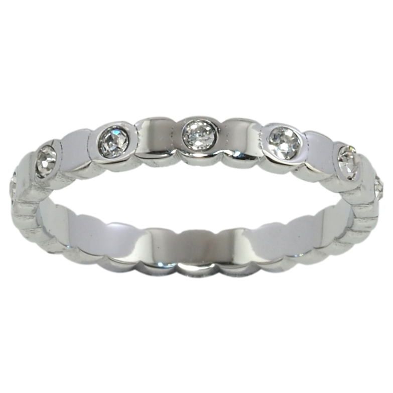 Кольцо Xuping TTM Stainless Steel Цвет Родий Вставки циркония по кругу фото №5