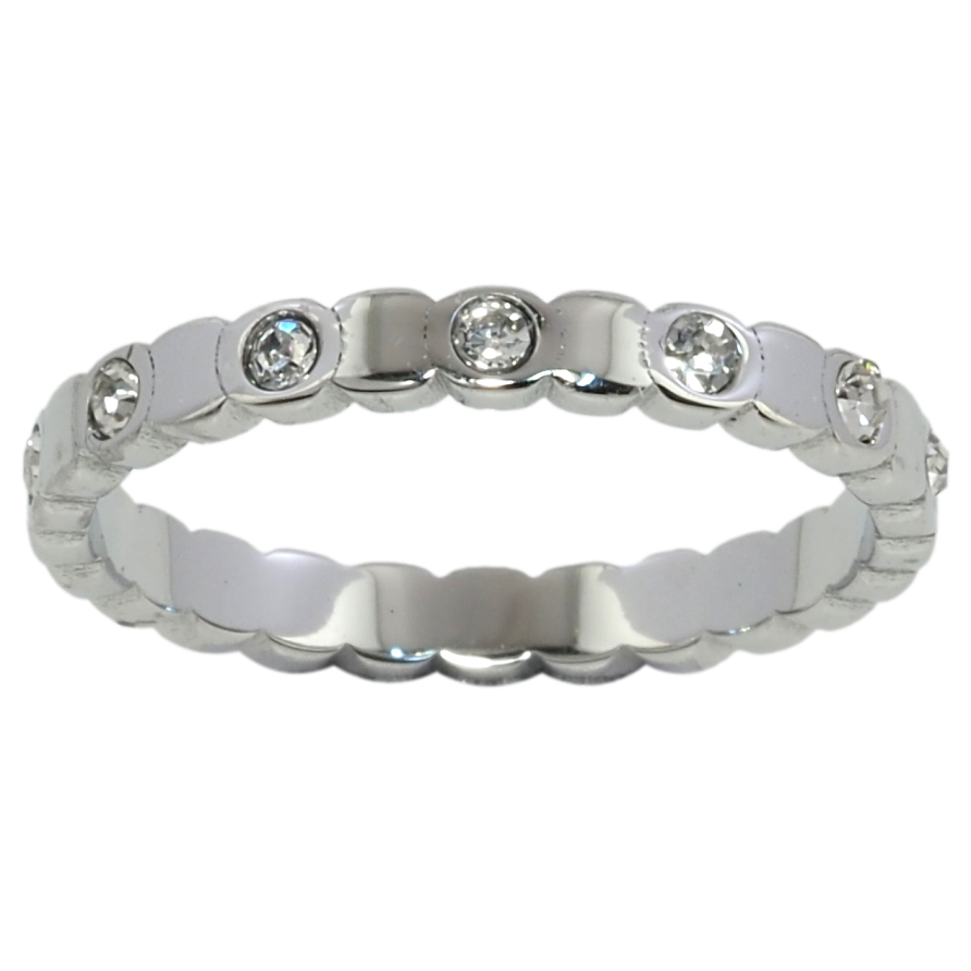 Кольцо Xuping TTM Stainless Steel Цвет Родий Вставки циркония по кругу фото №1