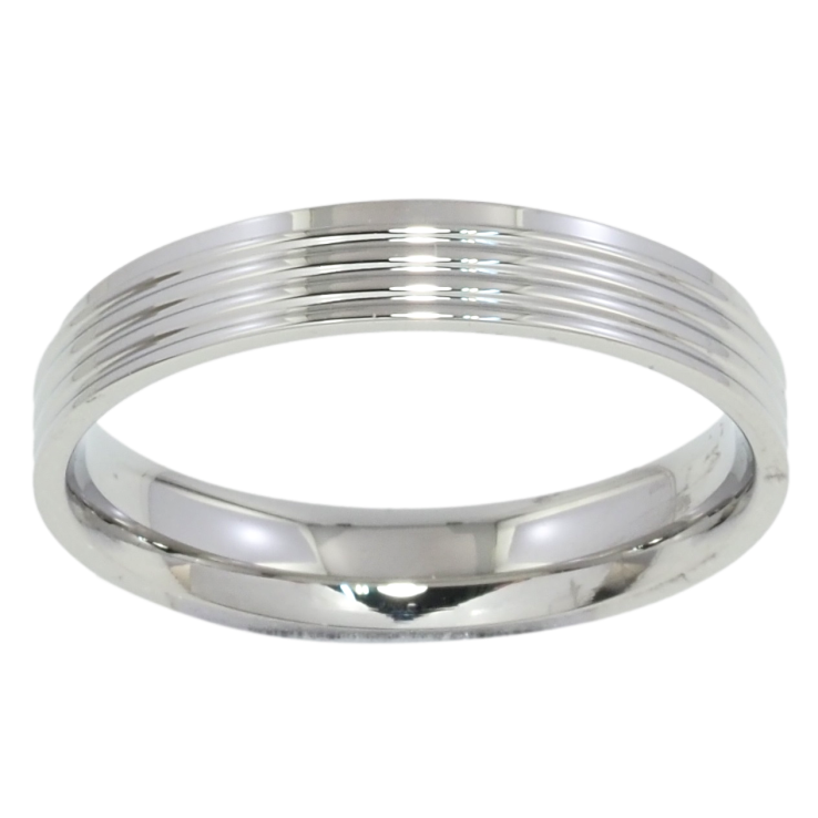 Каблучка Xuping TTM Stainless Steel Колір Родій Смугастий візерунок, шир. 4мм фото №3