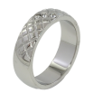 Кольцо Xuping TTM Stainless Steel Цвет Родий Узор с вставками циркония, шир. 6мм фото №2