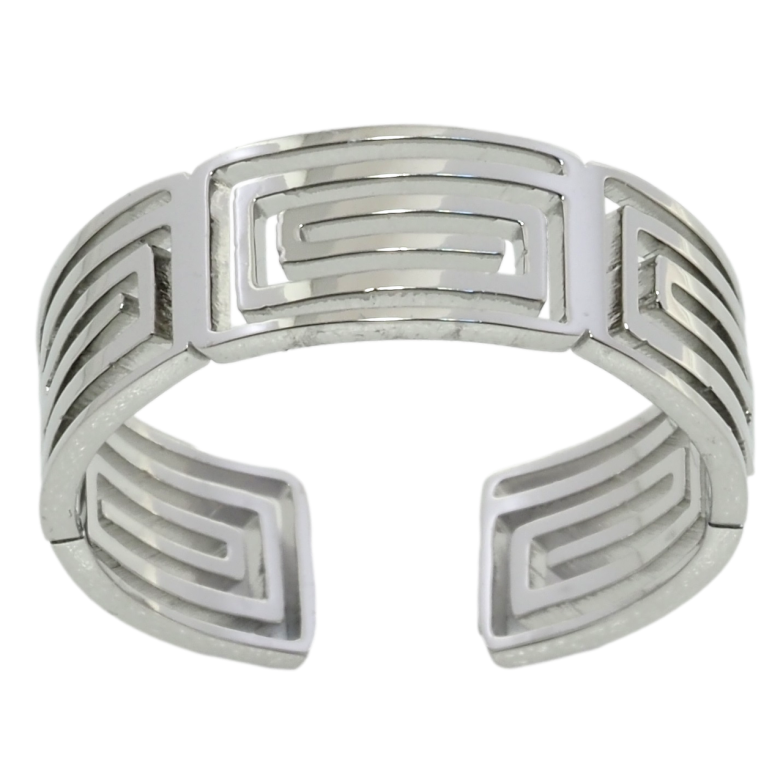 Каблучка Xuping TTM Stainless Steel Колір Родій Різьблений візерунок, шир. 7мм фото №1