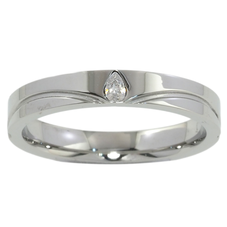 Кольцо Xuping TTM Stainless Steel Цвет Родий Кристалл капелька, шир. 3.5мм фото №17