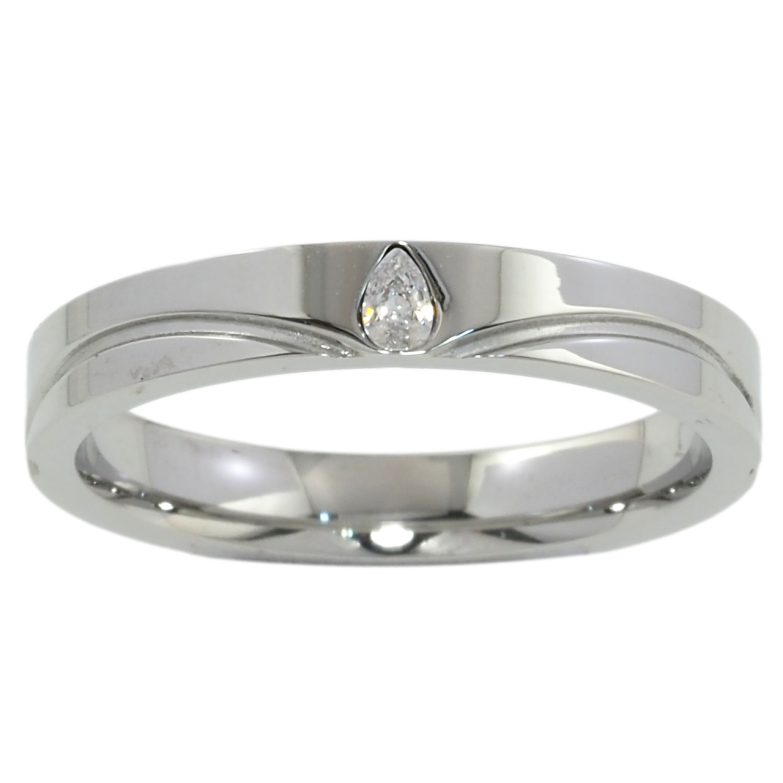 Кольцо Xuping TTM Stainless Steel Цвет Родий Кристалл капелька, шир. 3.5мм фото №1