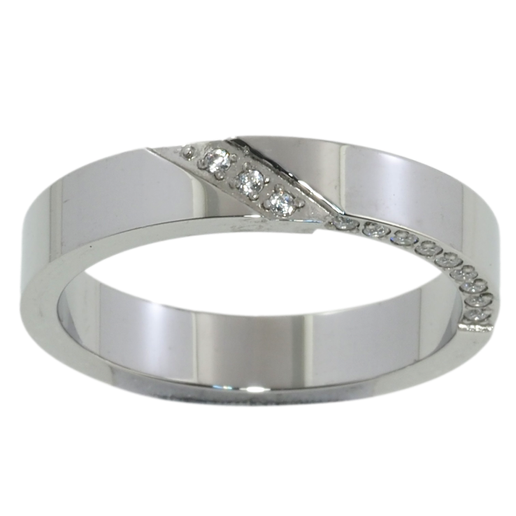 Кольцо Xuping TTM Stainless Steel Цвет Родий Узор кристаллами, шир. 4мм фото №19