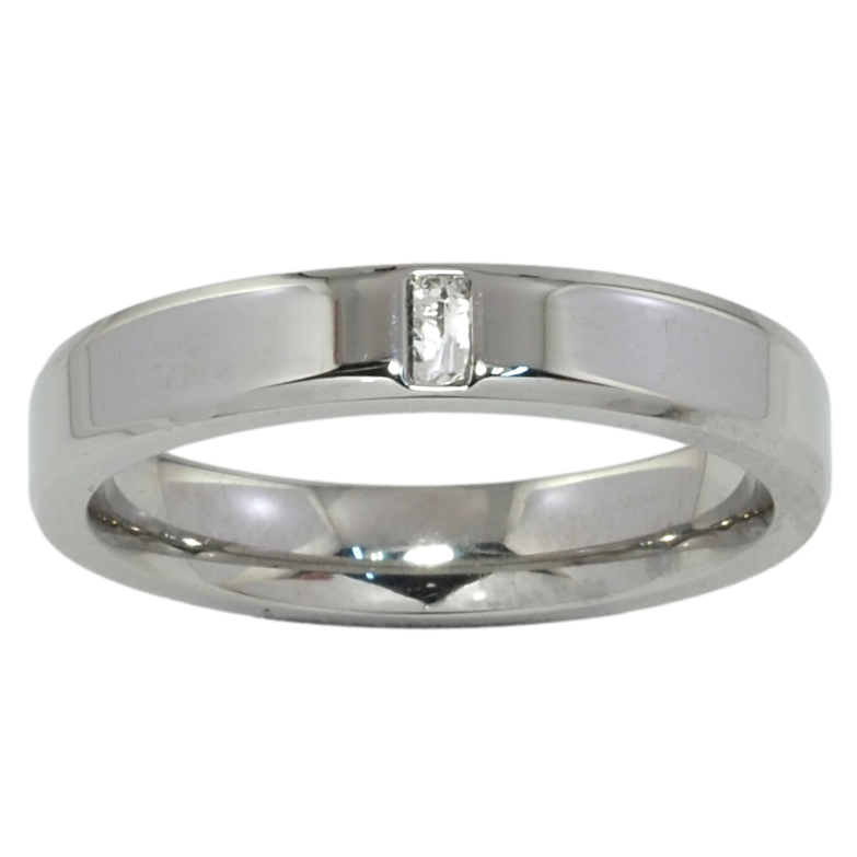 Каблучка Xuping TTM Stainless Steel Колір Родій Вставка цирконій, шир. 4мм фото №10