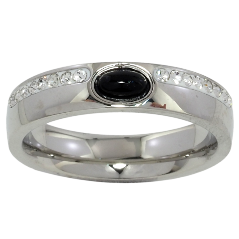 Кольцо Xuping TTM Stainless Steel Цвет Родий Дорожки циркония с кристаллом, шир. 5мм фото №19