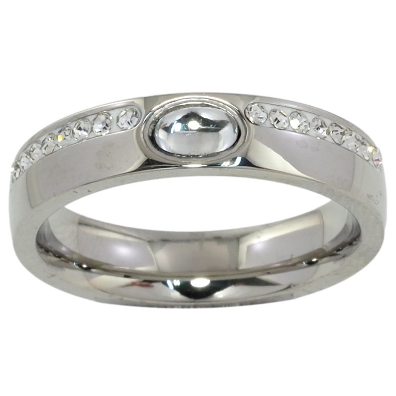 Каблучка Xuping TTM Stainless Steel Колір Родій Доріжки цирконію із кристалом, шир. 5мм фото №12