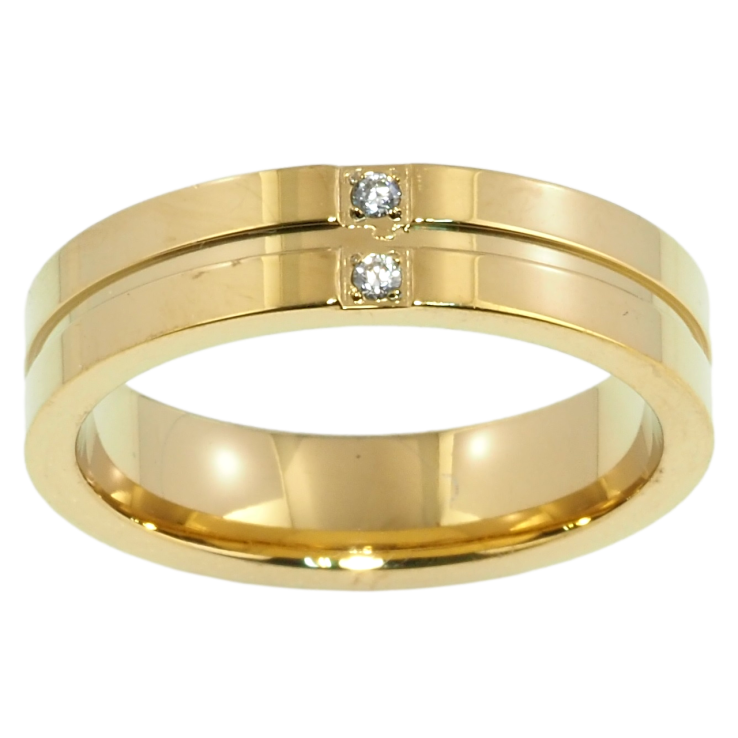 Кольцо Xuping TTM Stainless Steel Цвет 14К Вставка цирконий, шир. 5мм фото №13