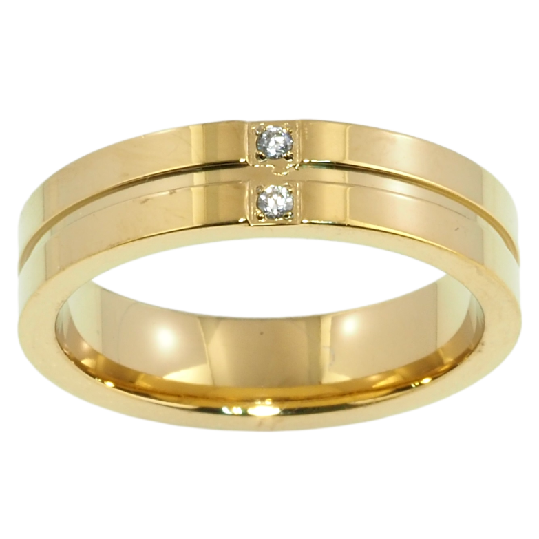 Каблучка Xuping TTM Stainless Steel Колір 14К Вставка цирконій, шир. 5мм фото №1