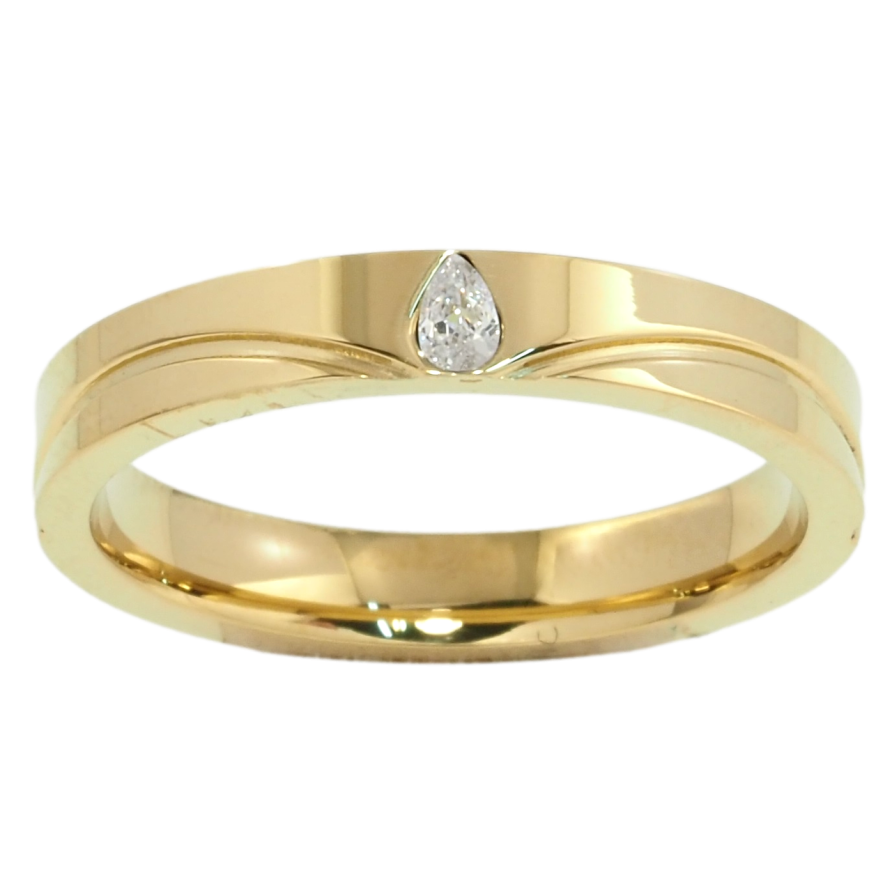 Кольцо Xuping TTM Stainless Steel Цвет 14К Кристальная капелька, шир. 3.5мм фото №1