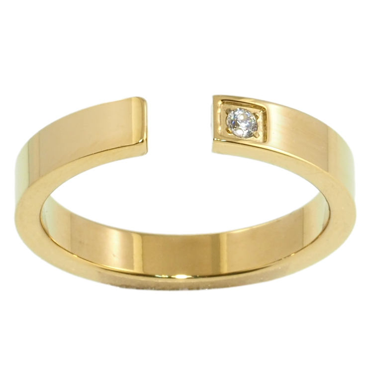 Кольцо Xuping TTM Stainless Steel Цвет 14К Вставка цирконий фото №9