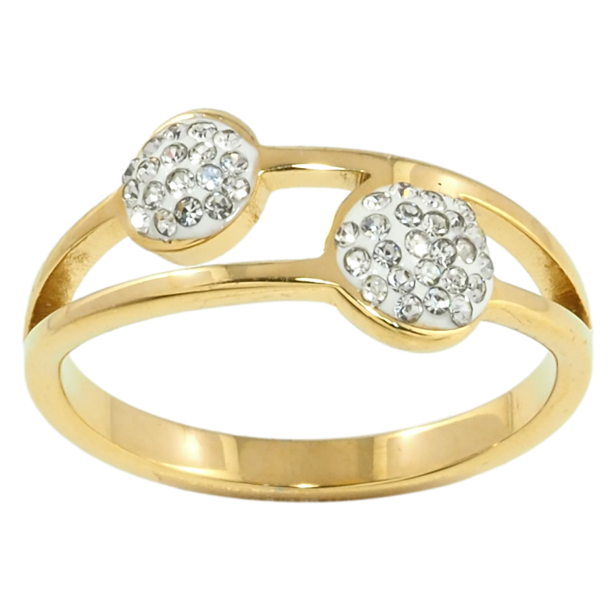 Каблучка Xuping TTM Stainless Steel Колір 14К Візерунок з цирконієм фото №1