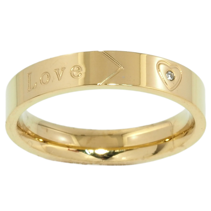 Каблучка Xuping TTM Stainless Steel Колір 14К Візерунок Love, шир. 4мм фото №8