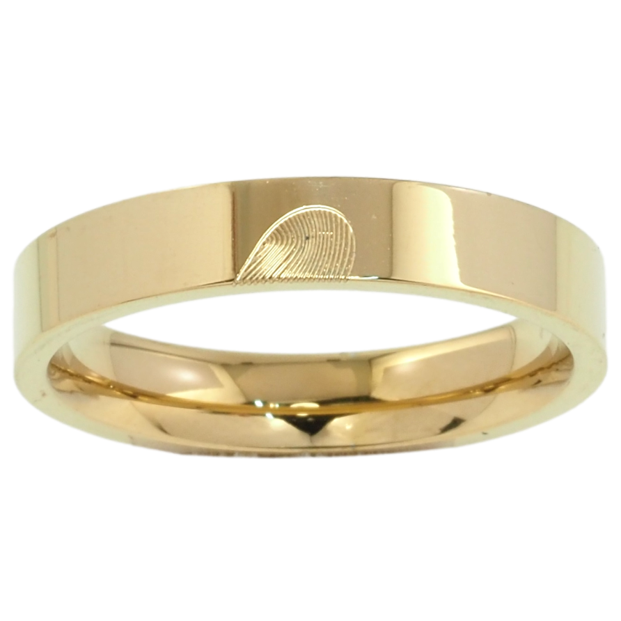 Кольцо Xuping TTM Stainless Steel Цвет 14К Узор половинка сердца, шир. 4мм фото №1