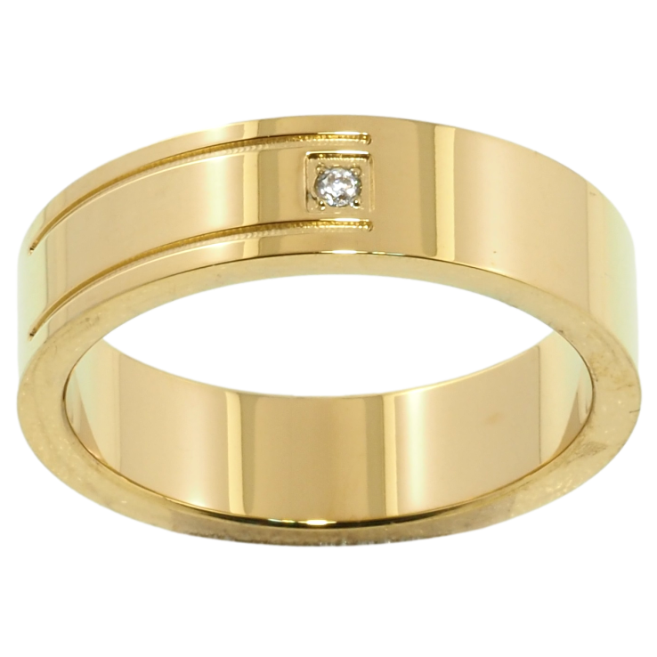 Кольцо Xuping TTM Stainless Steel Цвет 14К Узор с цирконием, шир. 5.5мм фото №19