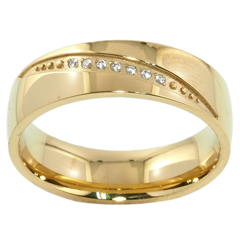 Каблучка Xuping TTM Stainless Steel Колір 14К Інкрустація райдужним цирконієм фото №1