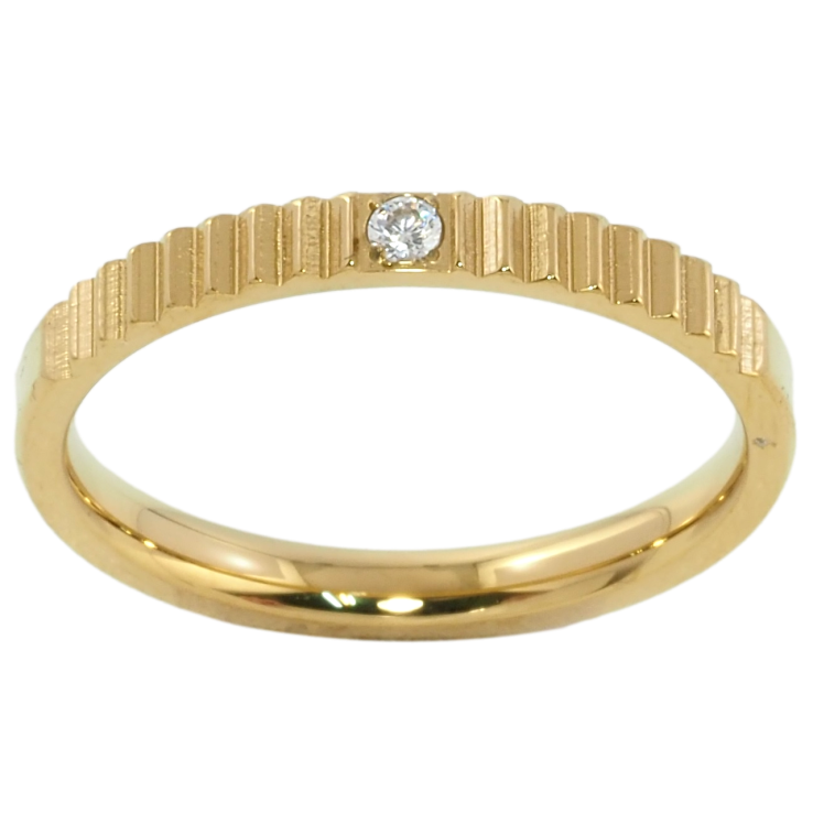 Кольцо Xuping TTM Stainless Steel Цвет 14К Узор с вставкой циркония, шир. 2.5мм фото №15